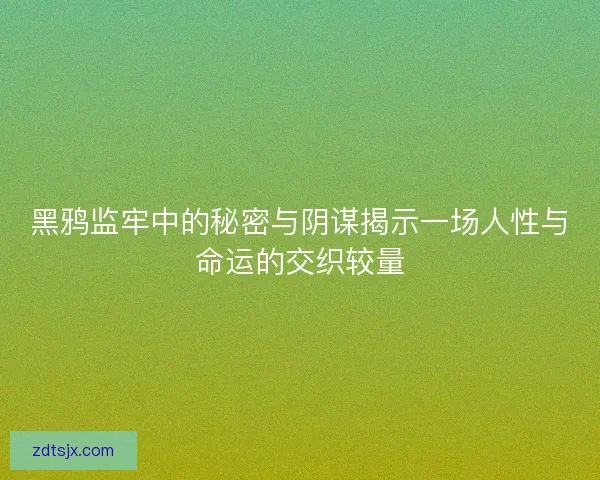 黑鸦监牢中的秘密与阴谋揭示一场人性与命运的交织较量