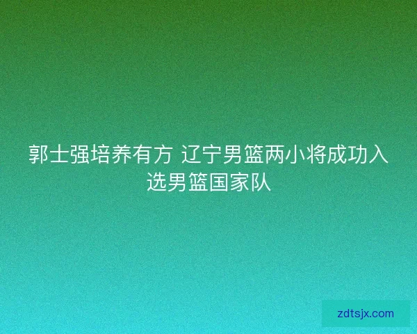 郭士强培养有方 辽宁男篮两小将成功入选男篮国家队 郭士强培养有方 辽宁男篮两小将成功入选男篮国家队